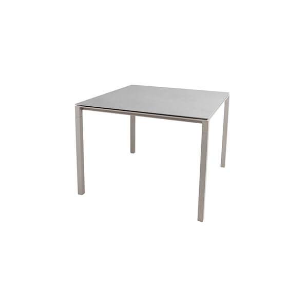 Cane-line Pure Havebord 100x100 Cm Betongrå Bordplade  Stel: Taupe