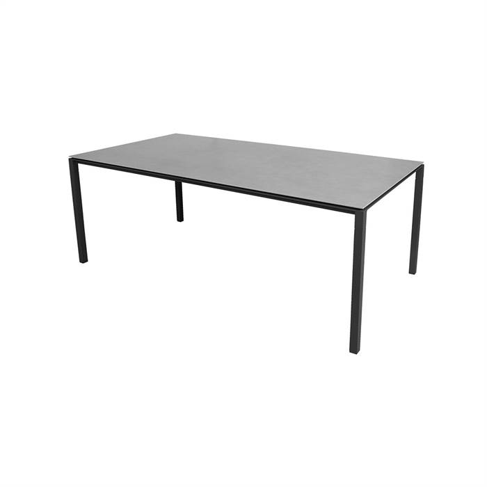 Cane-line Pure Havebord 200x100 Cm Stel   Lavagrå Bordplade   Betongrå