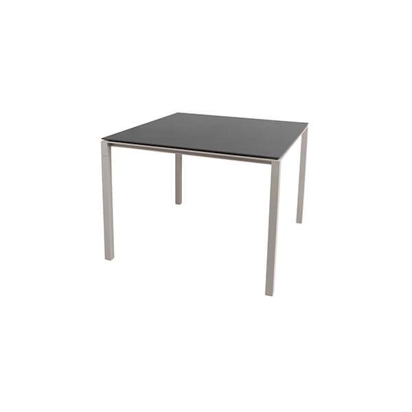 Cane-line Pure Havebord 100x100 Cm Nero Sort Bordplade  Stel: Taupe