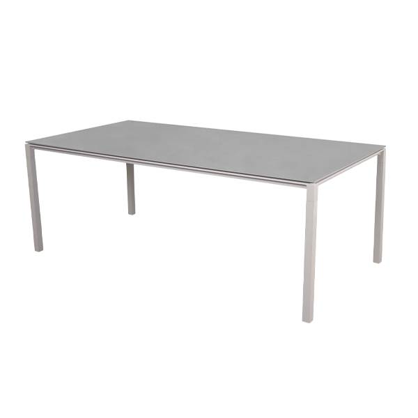 Cane-line Pure Havebord 200x100 Cm Stel   Sand Bordplade   Betongrå Concrete Grey  Keramisk  : Erling Christensen Møbler