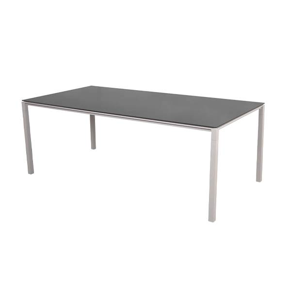 Cane-line Pure Havebord 200x100 Cm Stel   Sand Bordplade   Nero Sort Nero Black  Keramisk  : Erling Christensen Møbler