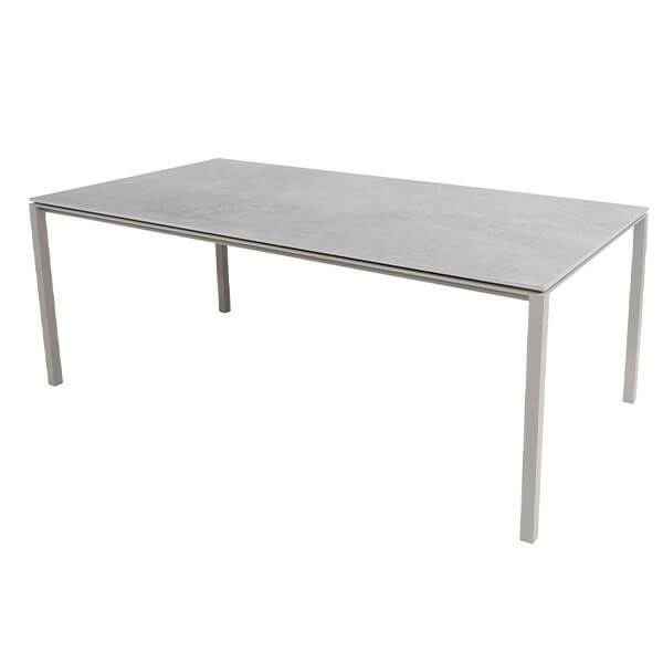 Cane-line Pure Havebord 200x100 Cm Stel   Taupe Bordplade   Fossil Grå
