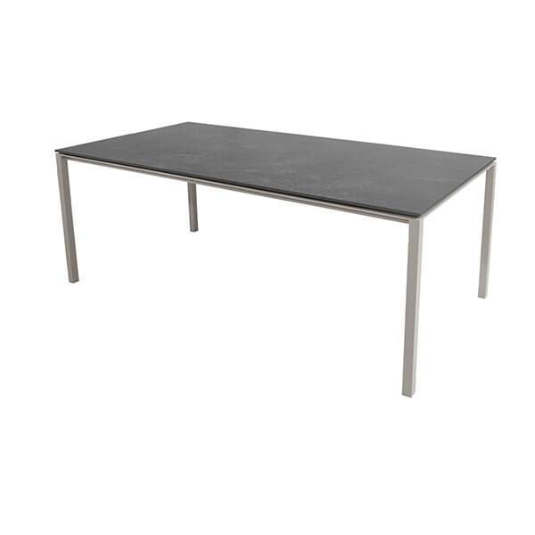 Cane-line Pure Havebord 200x100 Cm Stel   Taupe Bordplade   Fossil Sort