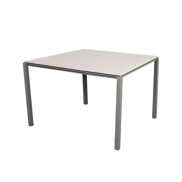Cane-line Pure Havebord 100x100 Cm Toscana Sand Bordplade  Stel: Taupe Taupe : Erling Christensen Møbler