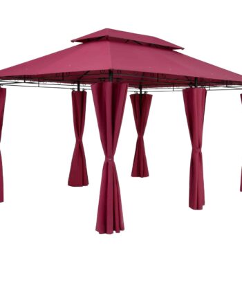 Casaria Pavilion 3x4m Havetelt Havesidepaneler Metal Vandafvisende Topas  Farve: Rød