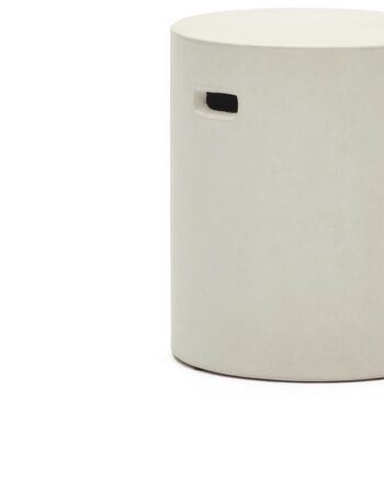 Cementfodskammel Kave Home Aiguablava H43xb37xl37 Cm Hvid Nordisk Udendørs Skammel