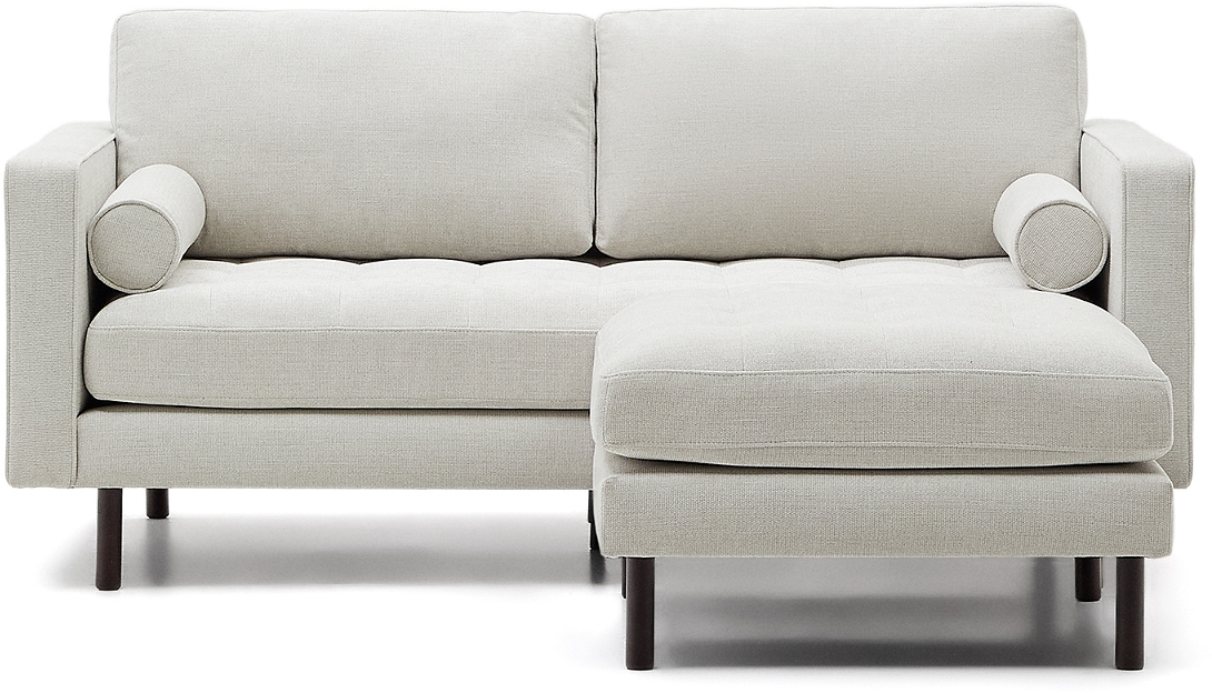 Chaiselong Sofa Kave Home Bogart Perlegrå  -personers   Vintage Design  Aftagelige Betræk  Vandafvisende Chenille