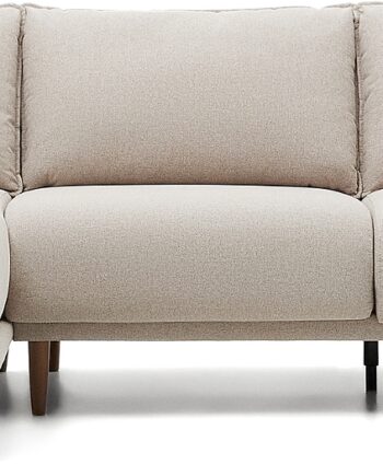 Chaiselong Sofa Kave Home Carlota  -personers Beige Struktureret Stof Bæredygtig Aftagelige Betræk Uv-resistent 84x158x262 Cm