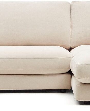 Chaiselong Sofa Kave Home Gala Højrevendt Beige 300x193 Cm Chenille Polstring Aftagelige Betræk
