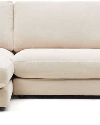 Chaiselong Sofa Kave Home Gala Venstrevendt Beige Chenille 300x193 Cm