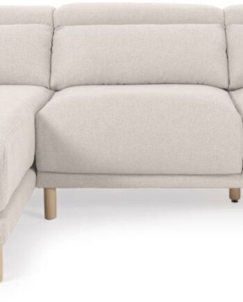Chaiselong Sofa Kave Home Singa Venstrevendt Råhvid Polstret Stof  Nordisk Moderne 296x180x98 Cm