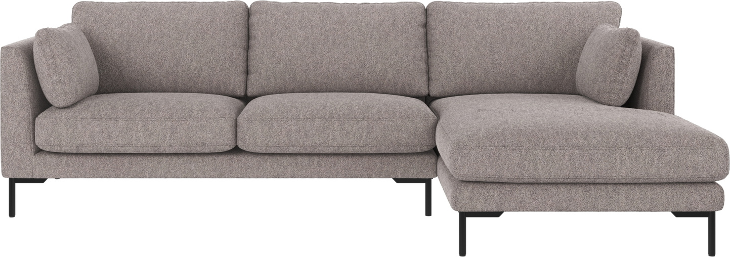 Chaiselongsofa Højrevendt Rowico Corwin Alice-stof Støvet Grå Sort 270x160 Cm