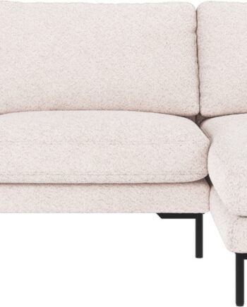 Chaiselongsofa Højrevendt Rowico Corwin Anna Hvid Polyester Med Sorte Metalben 270x160 Cm