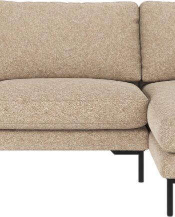 Chaiselongsofa Højrevendt Rowico Corwin Beige Stof Med Sort Metalben H83ã B270ã D160 Cm