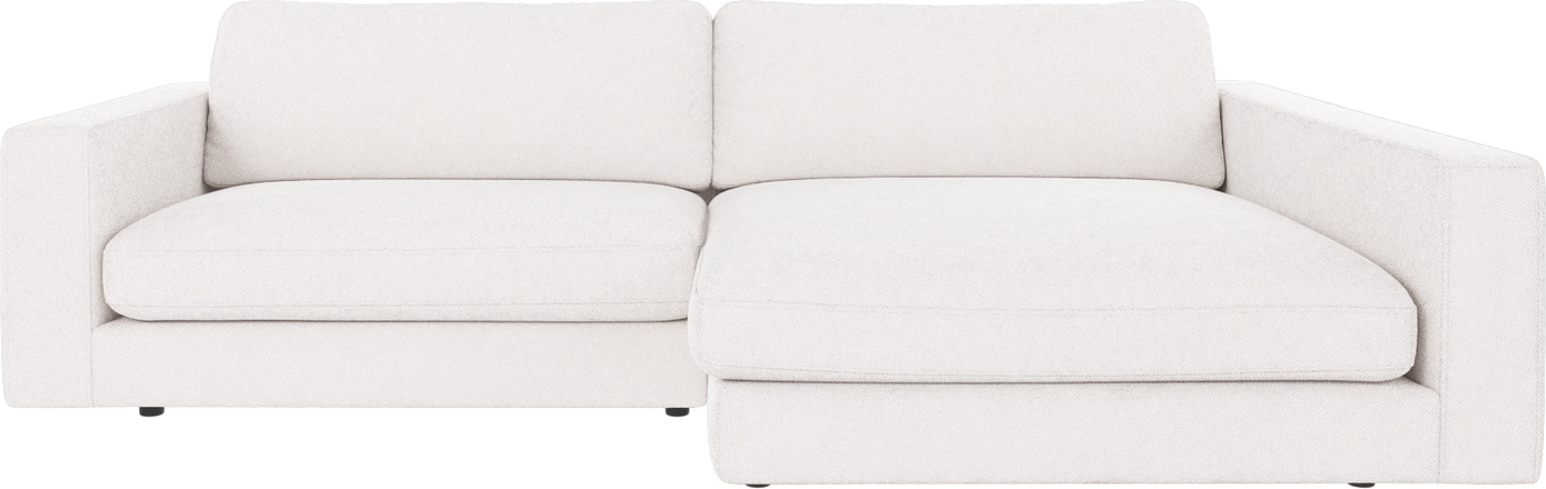 Chaiselongsofa Højrevendt Rowico Duncan   Hvidt Bobby-stof 78x258x150 Cm