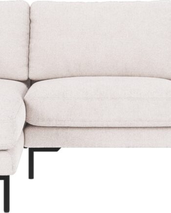Chaiselongsofa Lounge Sofa Rowico Corwin Venstrevendt 270x160x83 Cm Greg   White Polyester Med Sort Metalstel