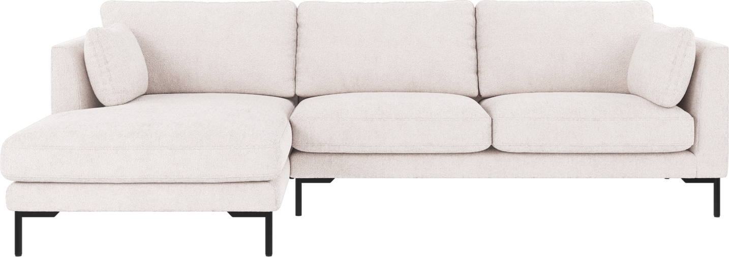 Chaiselongsofa Lounge Sofa Rowico Corwin Venstrevendt 270x160x83 Cm Greg   White Polyester Med Sort Metalstel