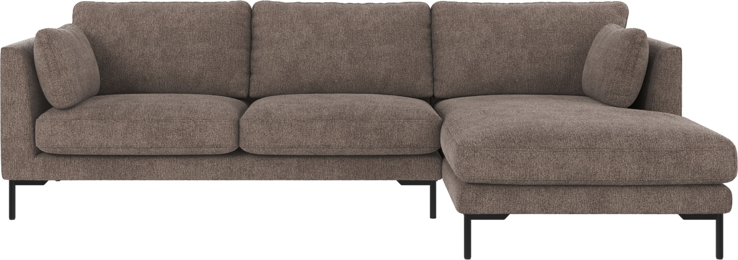 Chaiselongsofa Rowico Corwin Greg   Mørk Beige Sort Højrevendt H83xb270xd160 Cm