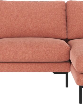 Chaiselongsofa Rowico Corwin Højrevendt Brenda Rød Sort Stof H83ã B270ã D160 Cm