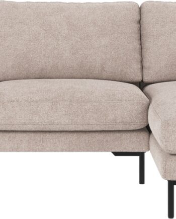 Chaiselongsofa Rowico Corwin Højrevendt Greg 17 Lysegrå Med Sorte Metalben 270x160x83 Cm