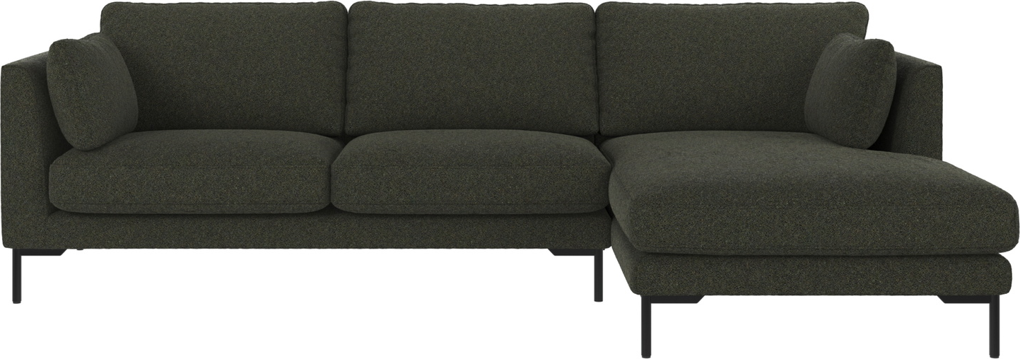 Chaiselongsofa Rowico Corwin Højrevendt Grøn Alice 162 270x160 Cm Sort Metalben