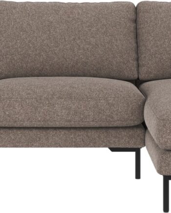 Chaiselongsofa Rowico Corwin Højrevendt   Mørk Beige Bobby Polyester Med Sorte Metalben