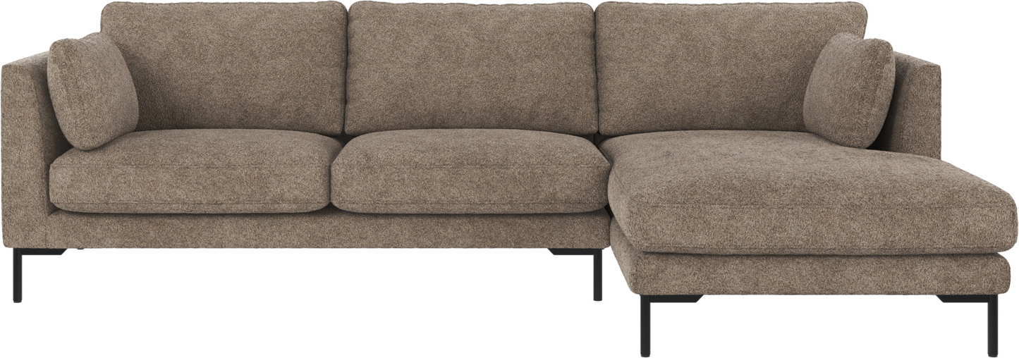 Chaiselongsofa Rowico Corwin Højrevendt Mørk Beige Anna  -stof Massivtræ Fscâ  Stel