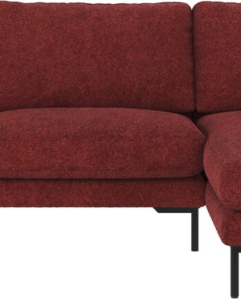 Chaiselongsofa Rowico Corwin Højrevendt Rød Anna   Stof Med Sorte Metalben 270ã 160ã 83 Cm