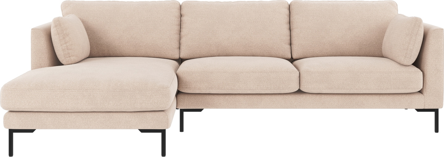Chaiselongsofa Rowico Corwin Venstrevendt 270ã 160 Cm Lysebeige Rita Med Sorte Metalben