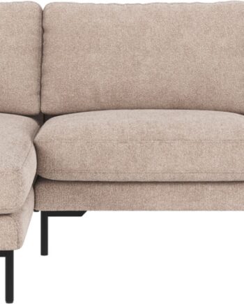 Chaiselongsofa Rowico Corwin Venstrevendt   Lys Beige Stof Med Sorte Metalben 270x160 Cm