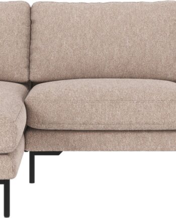 Chaiselongsofa Rowico Corwin Venstrevendt Lysebeige   Alice-stof Med Sorte Metalben