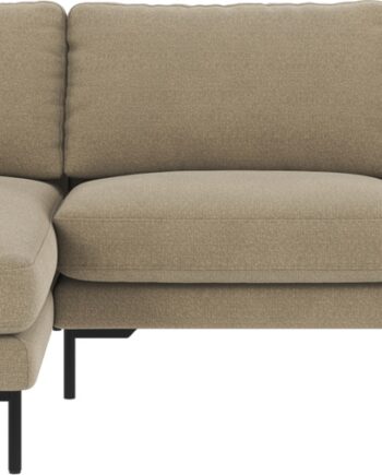 Chaiselongsofa Rowico Corwin Venstrevendt Mørk Beige Rita 109 Sorte Metalben H83ã B270ã D160 Cm