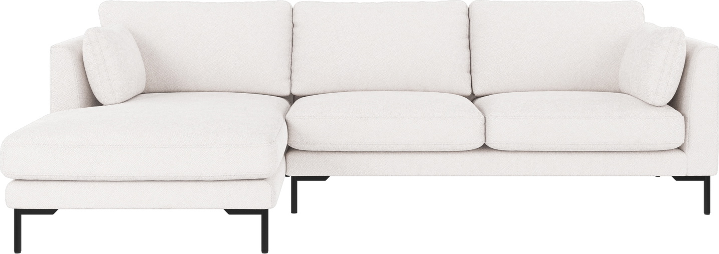 Chaiselongsofa Rowico Corwin Venstrevendt     Pers Bobby Polyester Hvid Med Sorte Metalben