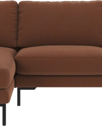 Chaiselongsofa Rowico Corwin Venstrevendt  Rødbrun Rita 96 Stof Med Sort Metalben  270x160 Cm