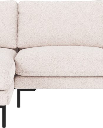 Chaiselongsofa Rowico Corwin Venstrevendt 270x160 Cm Hvid Anna   Stof Sorte Metalben