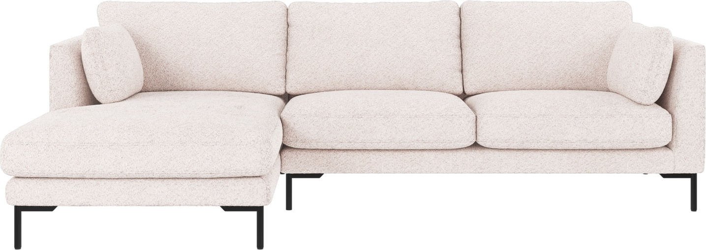 Chaiselongsofa Rowico Corwin Venstrevendt 270x160 Cm Hvid Anna   Stof Sorte Metalben
