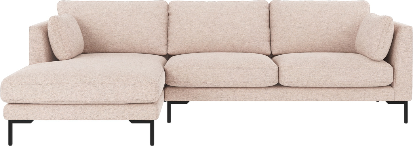 Chaiselongsofa Rowico Corwin    -personers Venstrevendt 270x160 Cm Lysebeige Max 01 Stof Sorte Metalben
