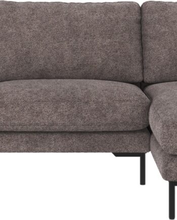 Chaiselongsofa Rowico Corwin    -sæders Højrevendt   Mørkegråt Anna-stof Med Sorte Metalben