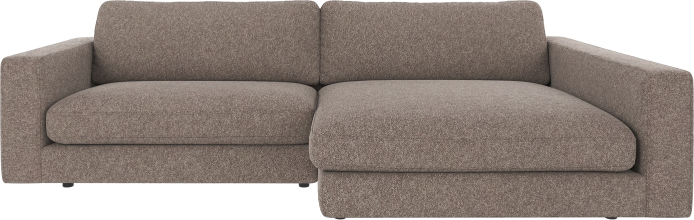Chaiselongsofa Rowico Duncan Højrevendt Mørk Beige 100  Polyester Slidstærk Melange 258ã 150 Cm