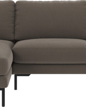 Chaiselongsofa Venstrevendt Rowico Corwin   Mellemgrå Rita 108 Stof Med Sortlakerede Metalben B270   D160 Cm