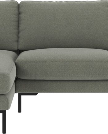 Chaiselongsofa Venstrevendt Rowico Corwin Rita 158 Grøn Polyester Med Sortlakeret Metalstel B270   D160 Cm
