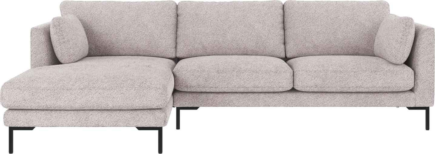 Chaiselongsofa Venstrevendt Rowico Corwin    -personers Lysegrå Anna 15 Fsc Mix Træ Stel 270x160x83 Cm Metalben