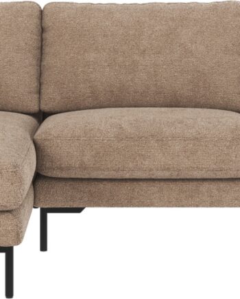 Chaiselongsofa Venstrevendt   Sofa Med Chaiselong Rowico Corwin Grå-beige Robin-stof Sorte Metalben