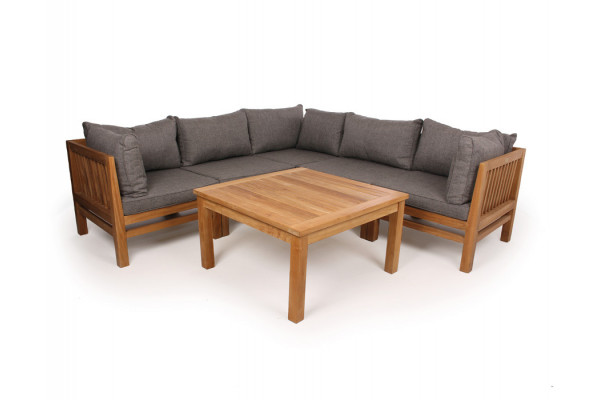 Colorado Teak Modulsæt Hjørne Andorra Airflow Hynder Grå