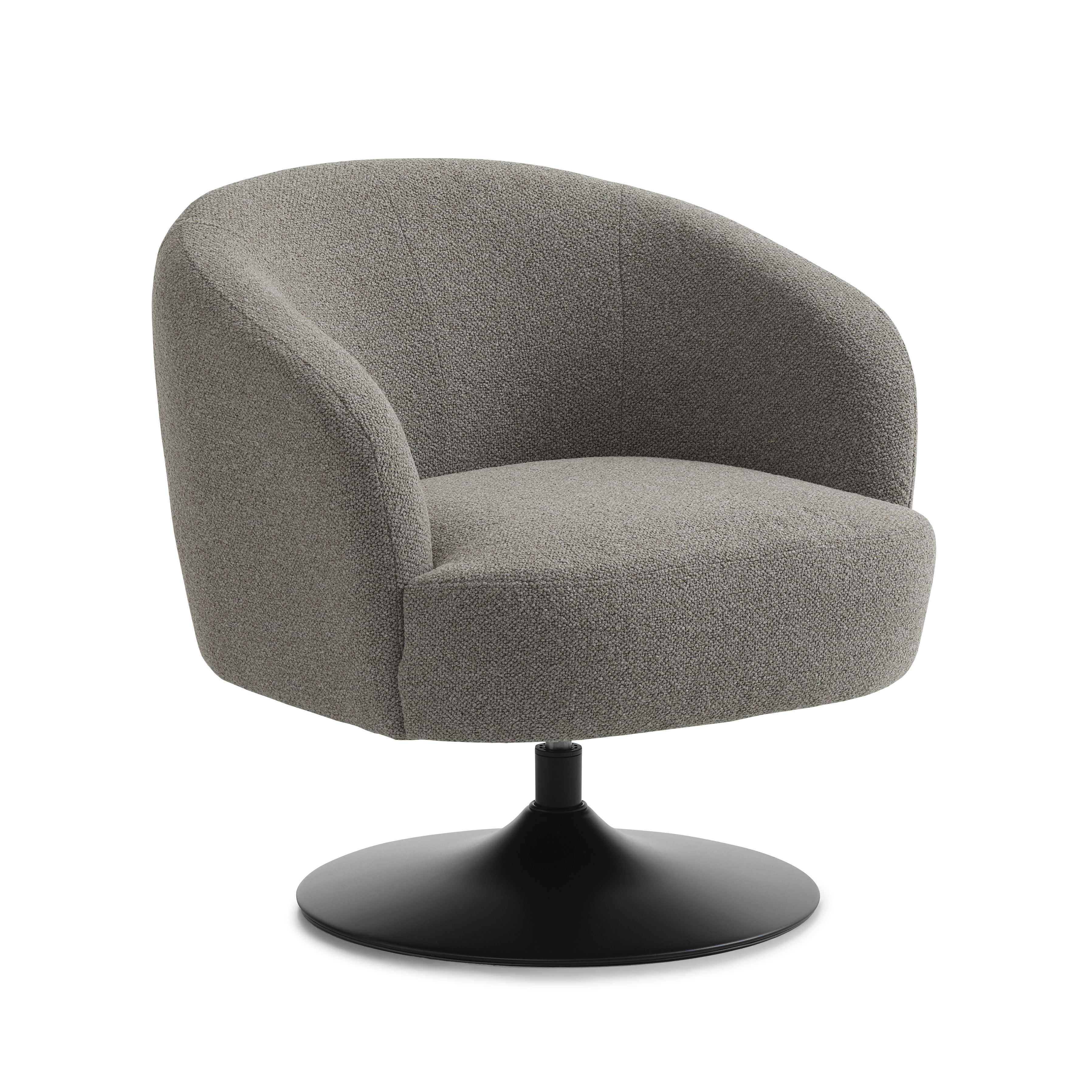 Conrad Loungestol     Armlæn Og Trompetfod Mushroom Polyester Stof Og Sort Metal