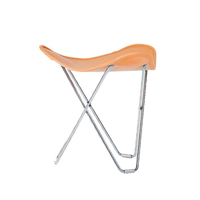 Cuero Pampa Flying Goose Taburet Krom Stel