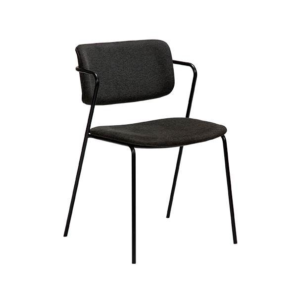 Dan-form Zed Spisebordsstol Crow Sort Stof : Erling Christensen Møbler