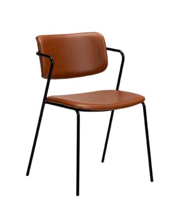 Dan-form Zed Spisebordsstol Vintage Lysebrun Kunstlæder  : Erling Christensen Møbler