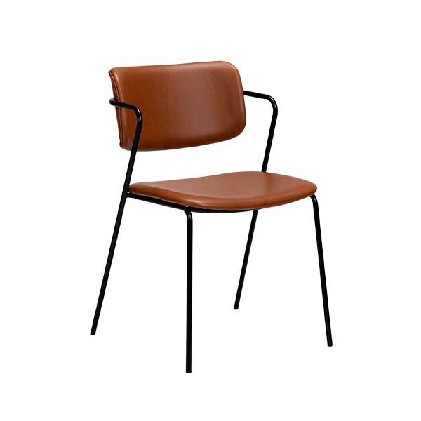 Dan-form Zed Spisebordsstol Vintage Lysebrun Kunstlæder : Erling Christensen Møbler