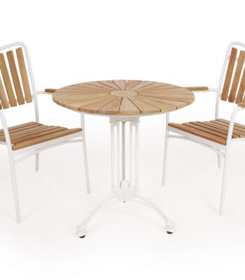 Daneline Eva Teak Cafésæt ø70 Cm Hvid